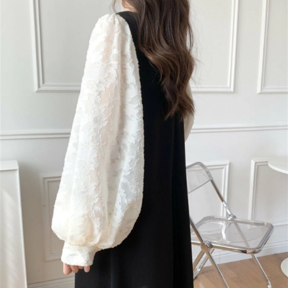 バルーンスリーブストレートラインワンピース|オフィスカジュアル レディース 通販【ミレジェネ】