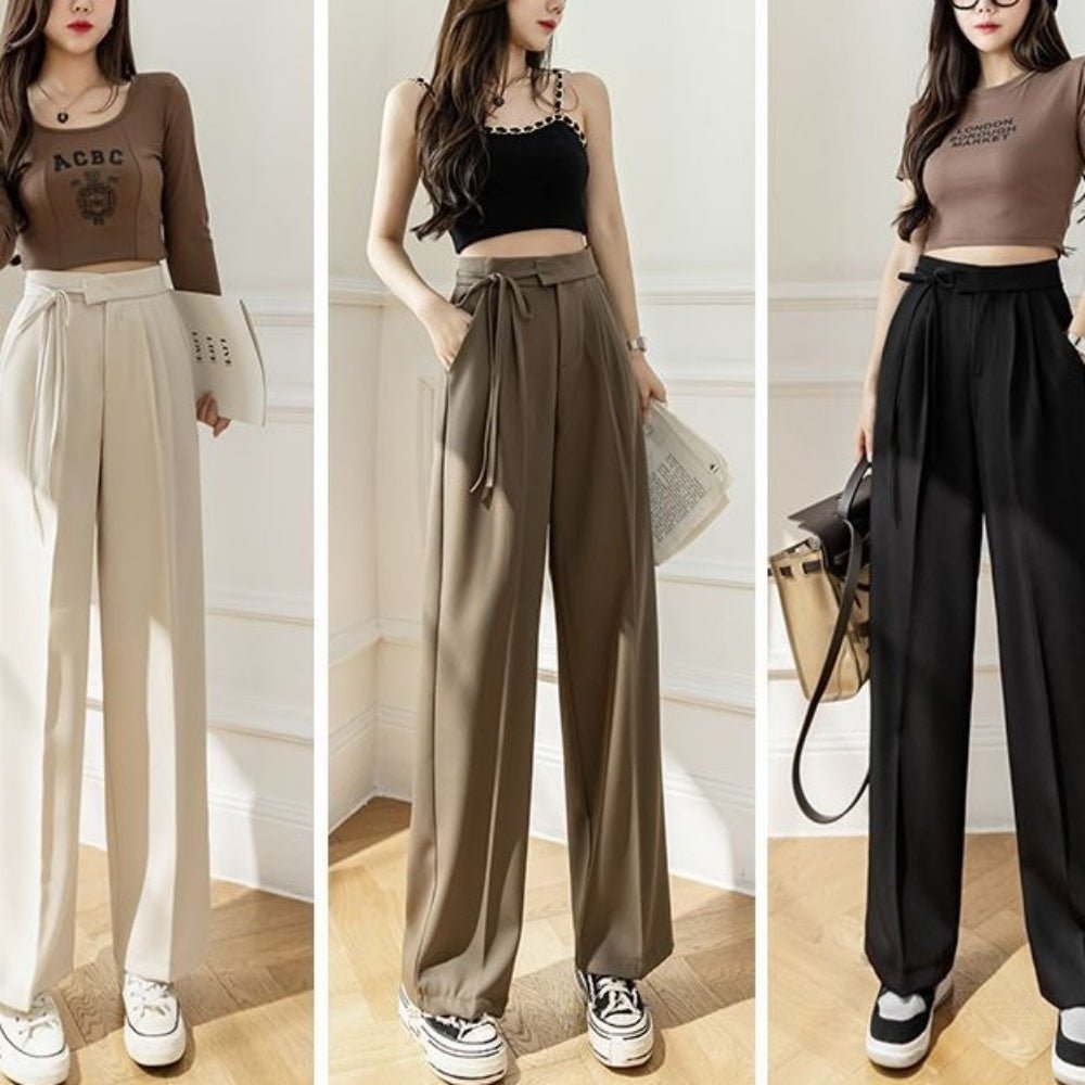 サイドリボンスラックスパンツ|オフィスカジュアル レディース 通販【ミレジェネ】