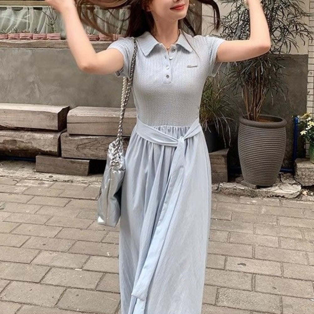 ポロドッキング半袖ワンピース|オフィスカジュアル レディース 通販【ミレジェネ】