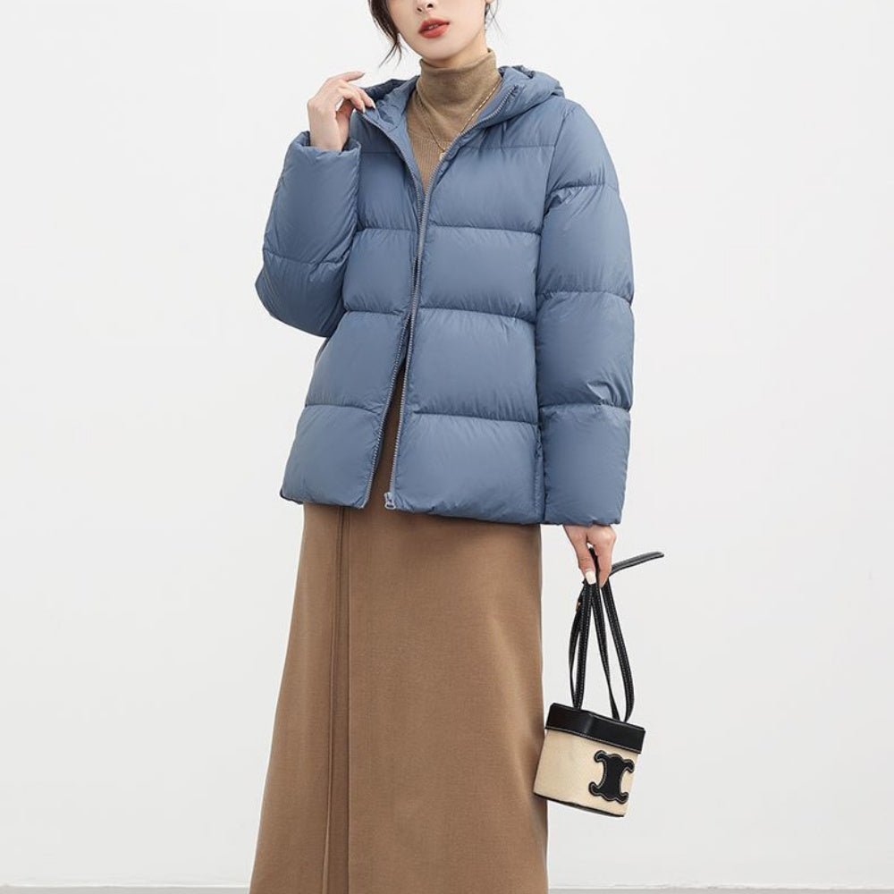 フード付きショートダウンジャケット|オフィスカジュアル レディース 通販【ミレジェネ】