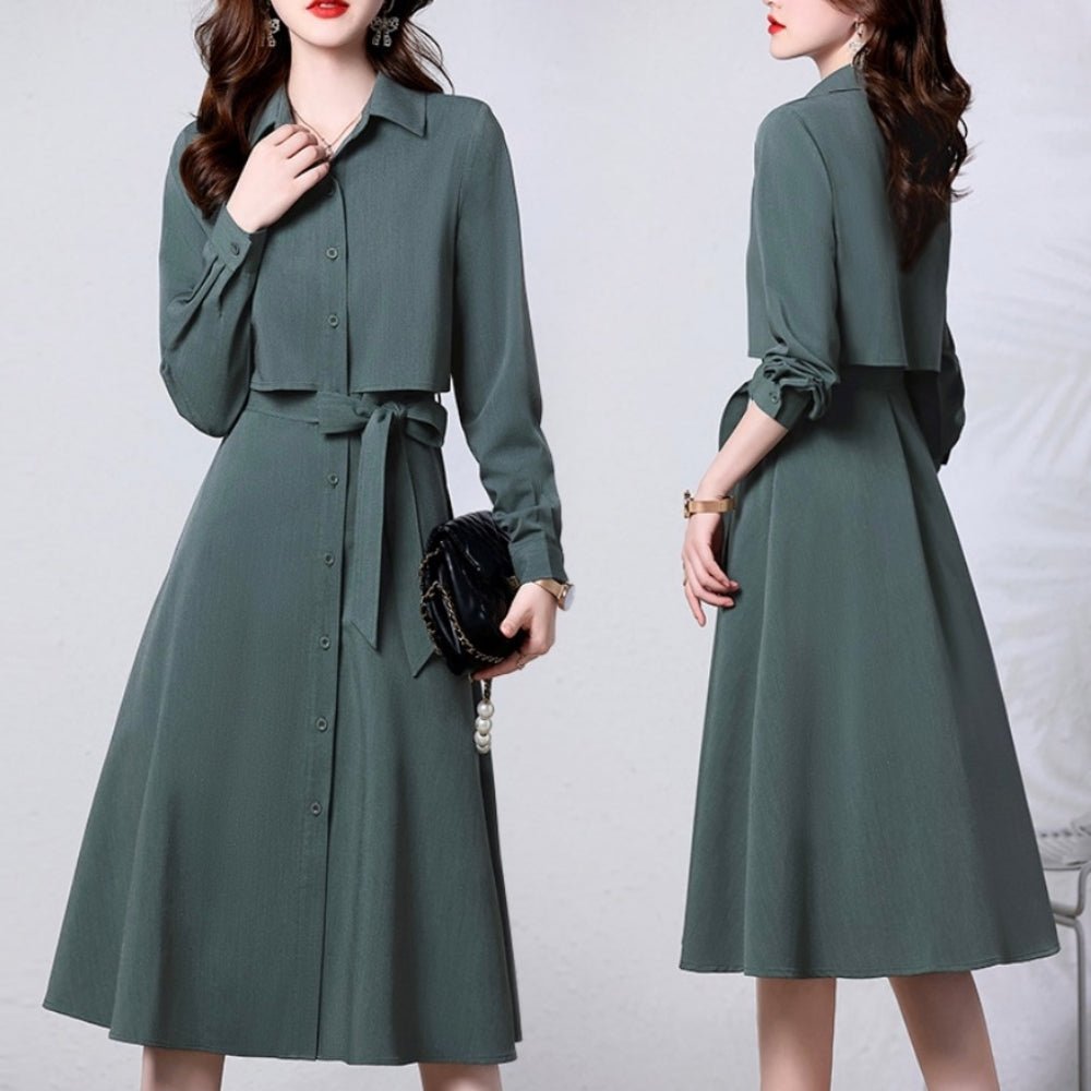 レギュラーカラーブラウスワンピース|オフィスカジュアル レディース 通販【ミレジェネ】