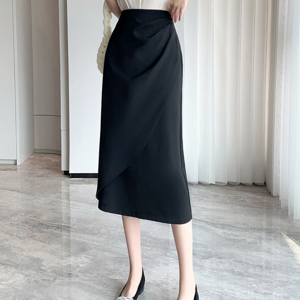 ラップ風タックタイトスカート|オフィスカジュアル レディース 通販【ミレジェネ】