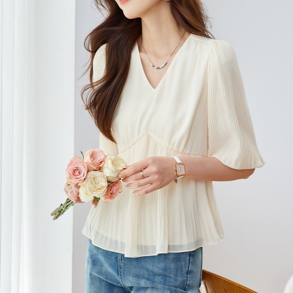 アコーディオンプリーツブラウス|オフィスカジュアル レディース 通販【ミレジェネ】