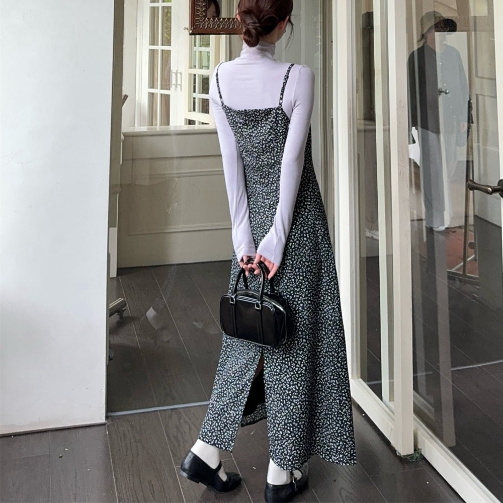 単色小花柄キャミワンピース|オフィスカジュアル レディース 通販【ミレジェネ】