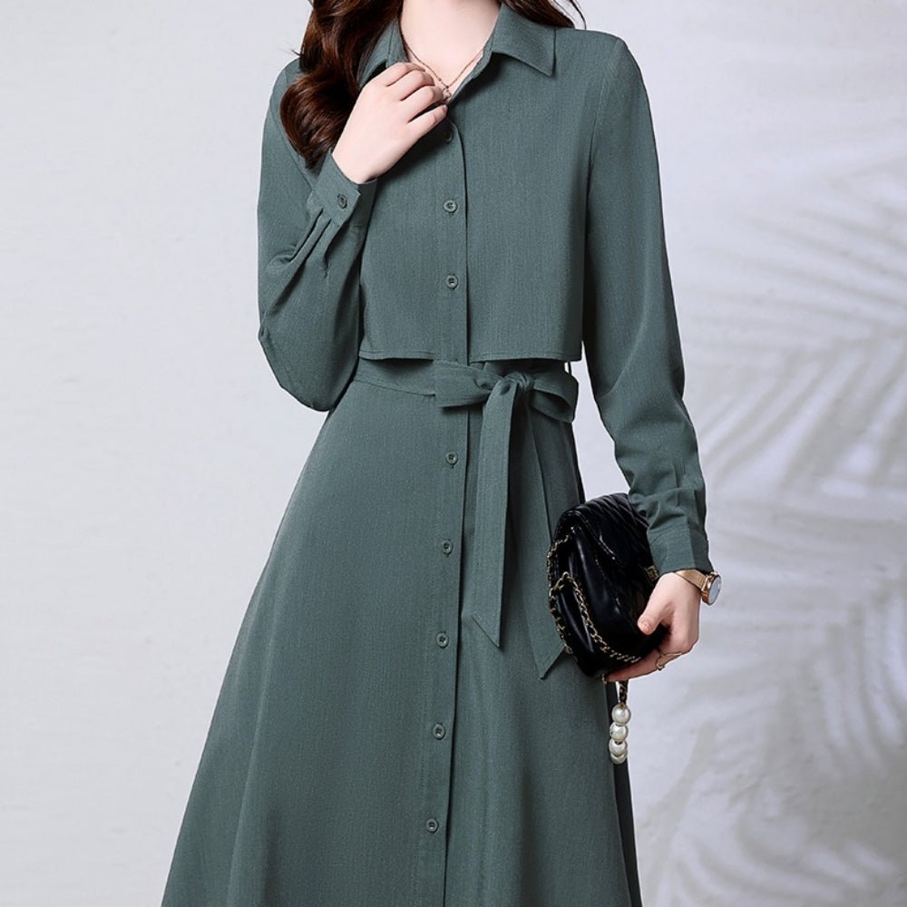 レギュラーカラーブラウスワンピース|オフィスカジュアル レディース 通販【ミレジェネ】