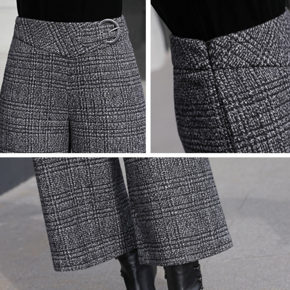 チェック柄ハイウエストパンツ|オフィスカジュアル レディース 通販【ミレジェネ】