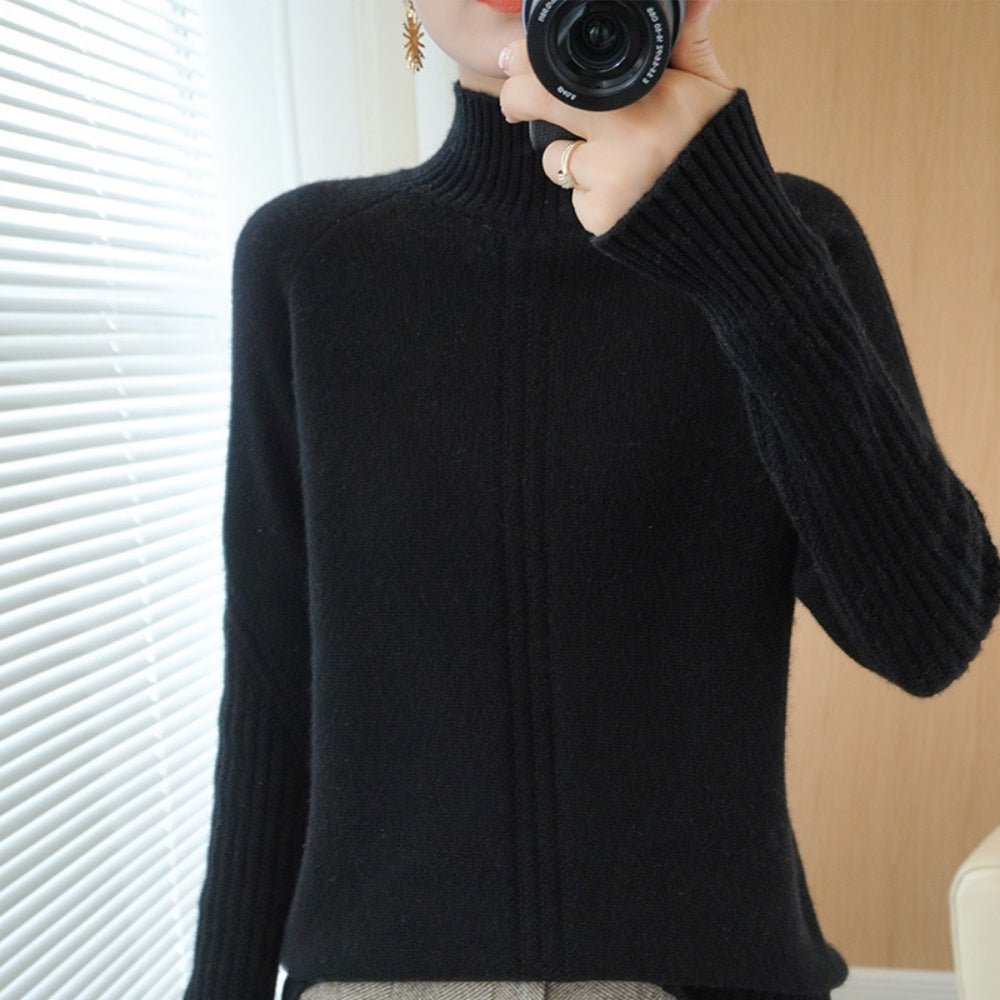タートルネック切り替えニット|オフィスカジュアル レディース 通販【ミレジェネ】