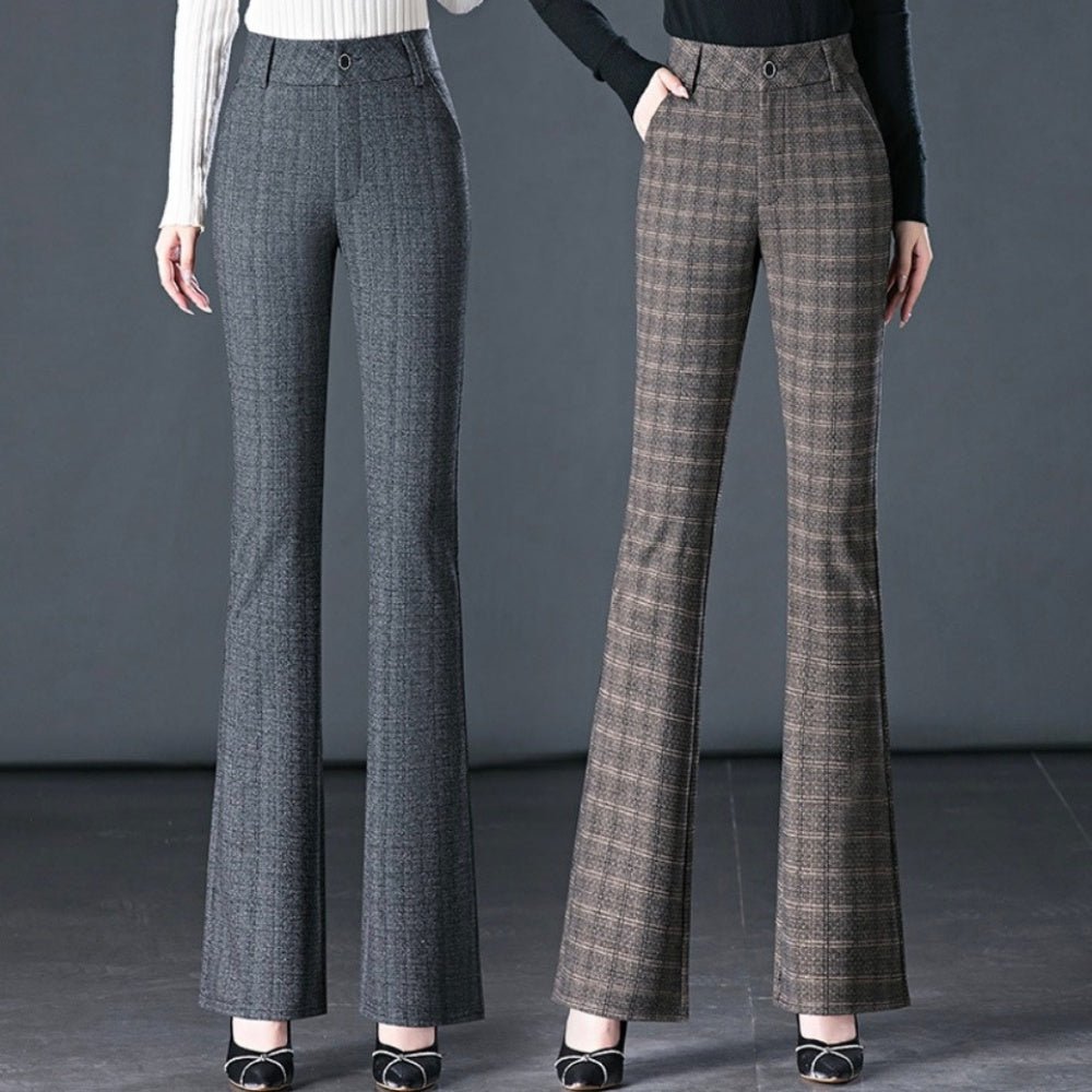 チェック柄フレアパンツ|オフィスカジュアル レディース 通販【ミレジェネ】