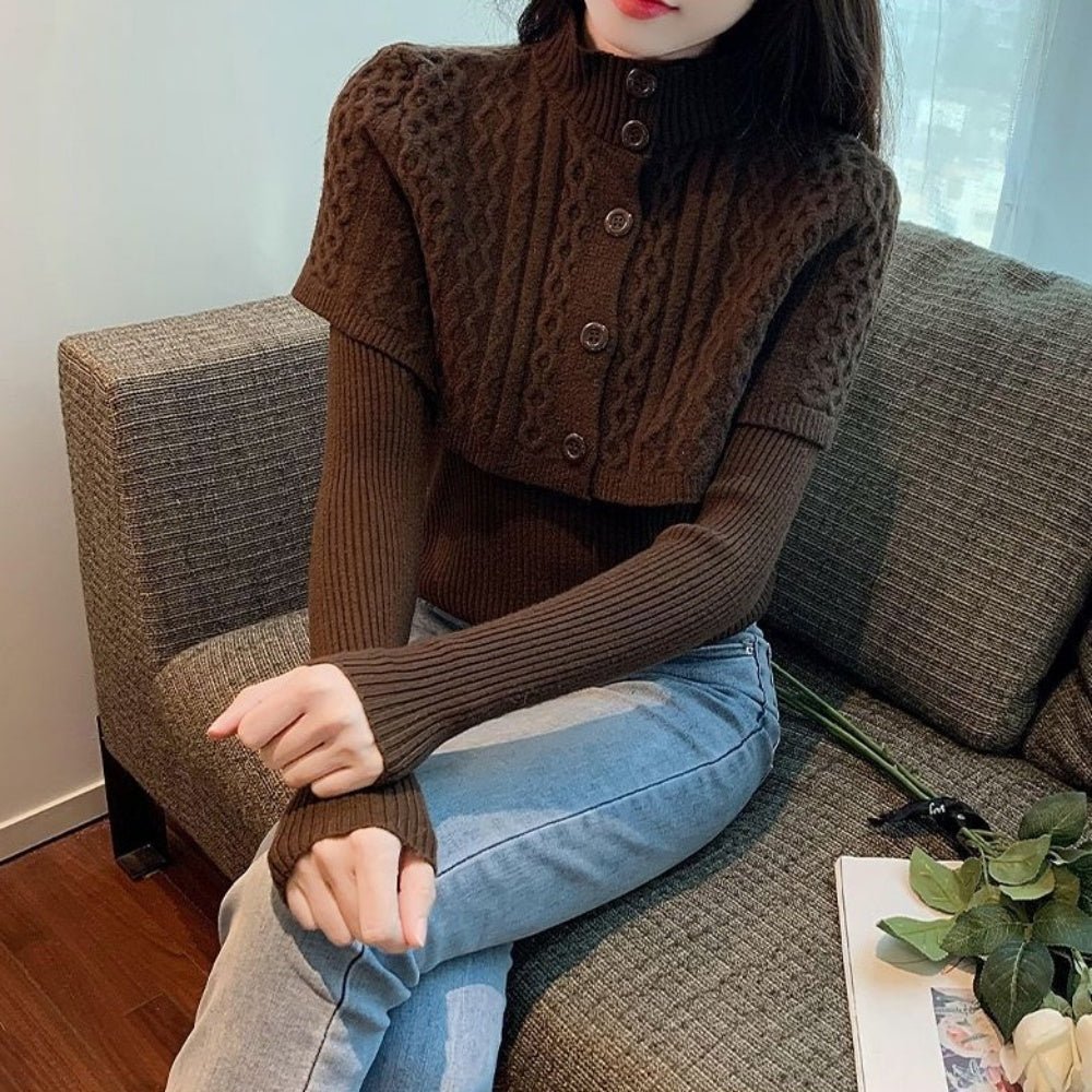 ケーブルニットケープアンサンブル|オフィスカジュアル レディース 通販【ミレジェネ】