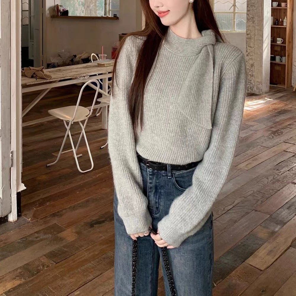 首元リボンニット|オフィスカジュアル レディース 通販【ミレジェネ】