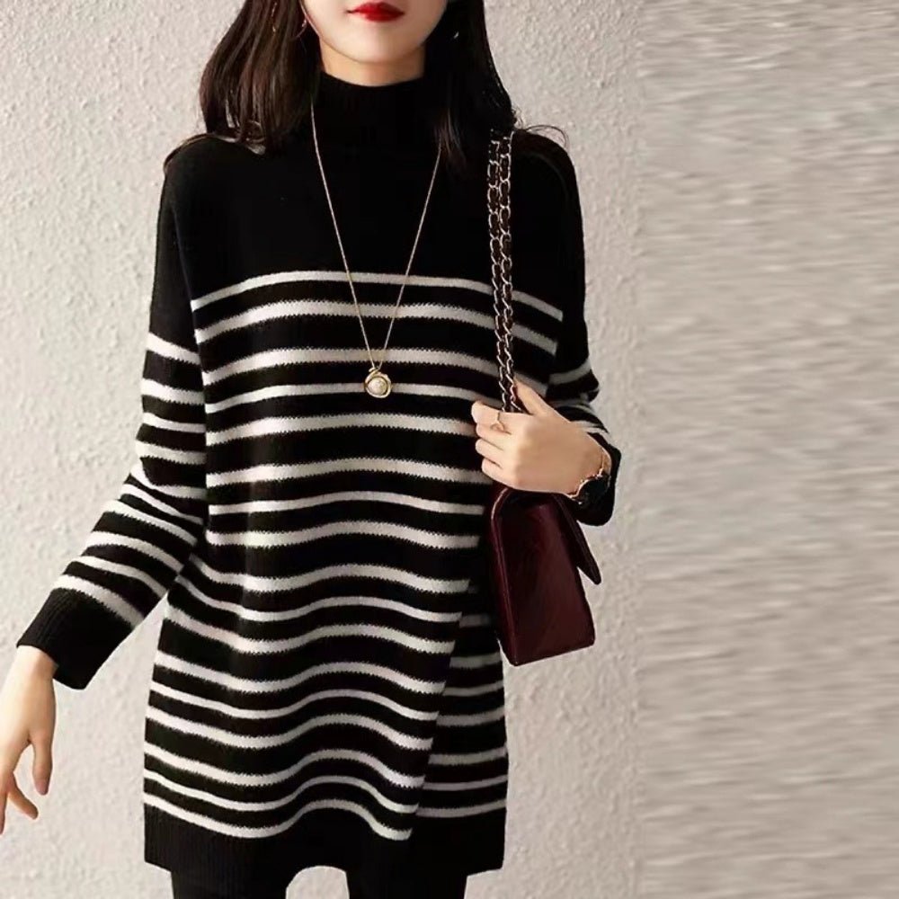 ボーダーハイネックニット|オフィスカジュアル レディース 通販 Millennial Generation【ミレジェネ】