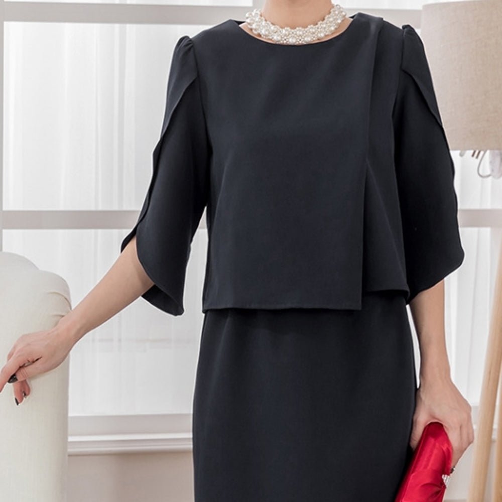 七分袖ツーピースドレス|オフィスカジュアル レディース 通販【ミレジェネ】