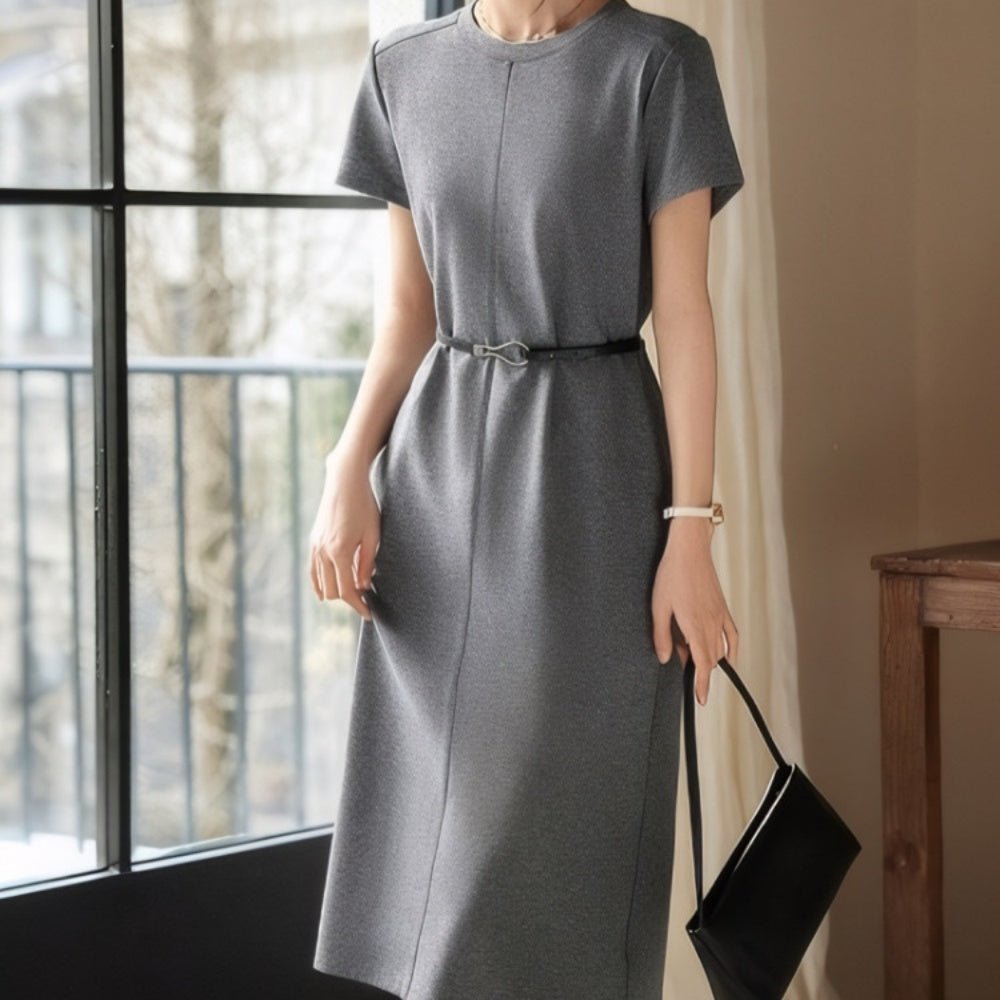 ウエストベルト付ワンピース|オフィスカジュアル レディース 通販【ミレジェネ】