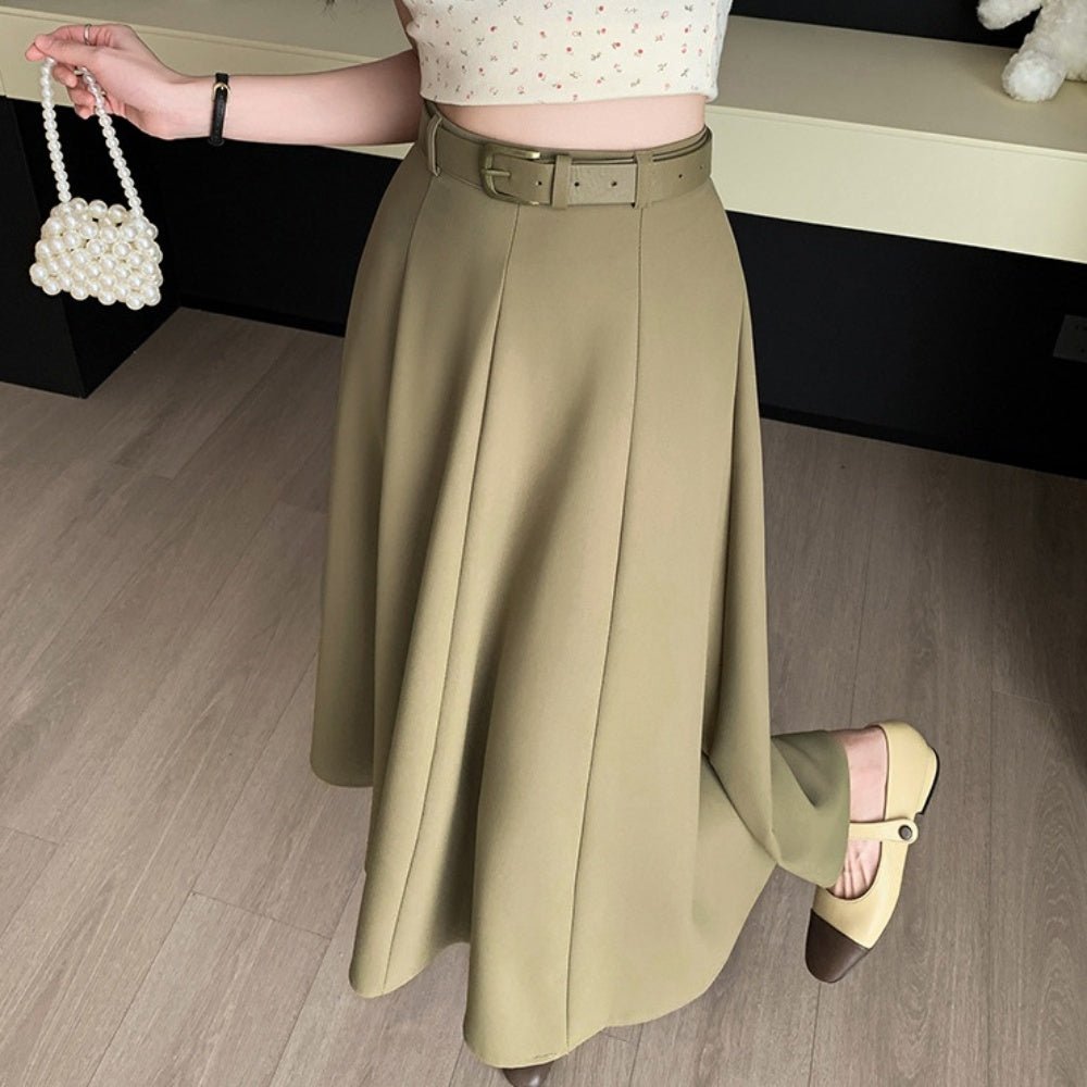 ミドル丈ハイウエストスカート|オフィスカジュアル レディース 通販【ミレジェネ】