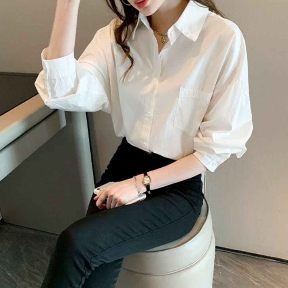 レギュラーカラーコットンシャツ|オフィスカジュアル レディース 通販【ミレジェネ】