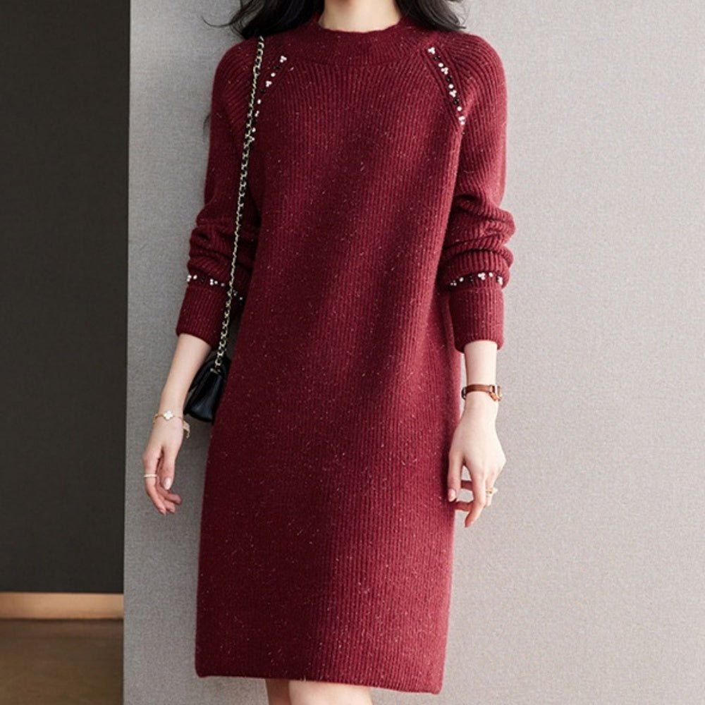 装飾付ニットワンピース|オフィスカジュアル レディース 通販【ミレジェネ】