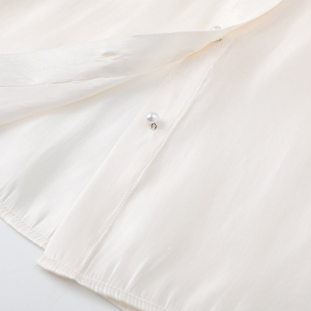 フラワーアクセントギャザーネックブラウス|オフィスカジュアル レディース 通販【ミレジェネ】