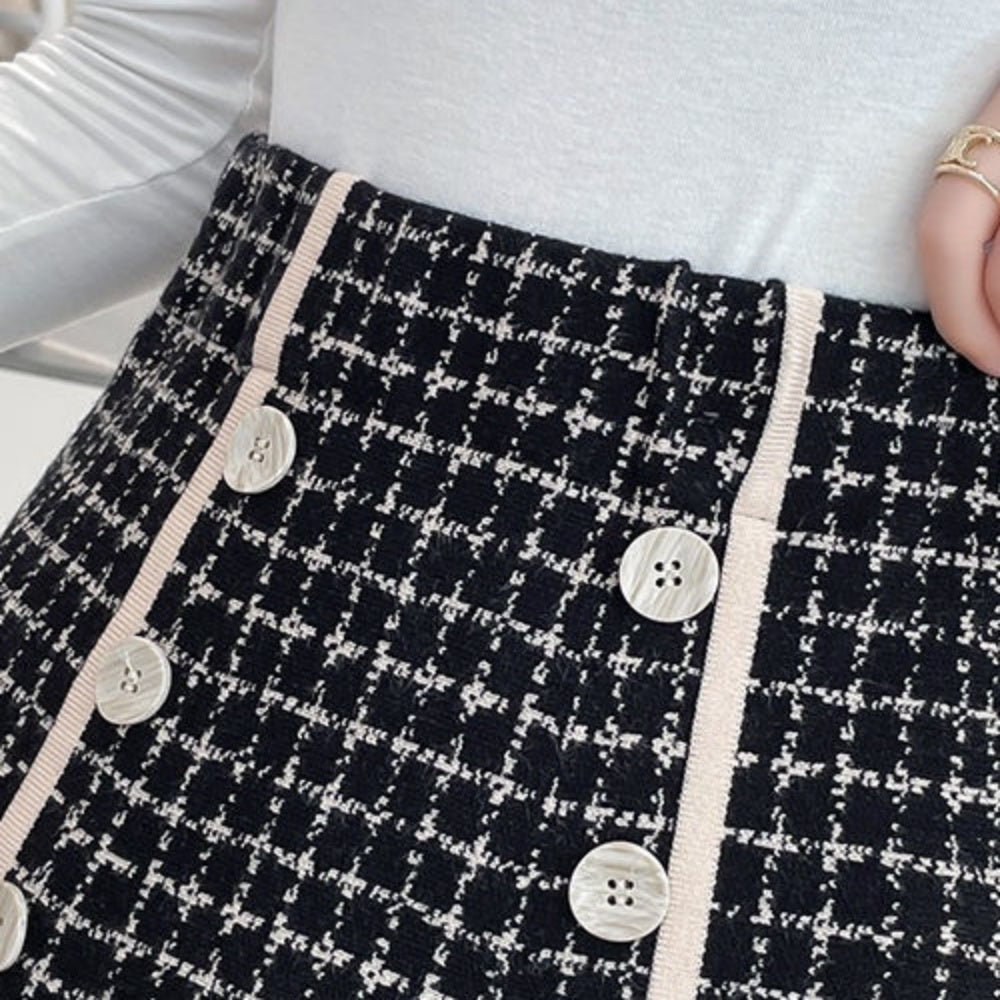 ライン入チェックスカート|オフィスカジュアル レディース 通販【ミレジェネ】