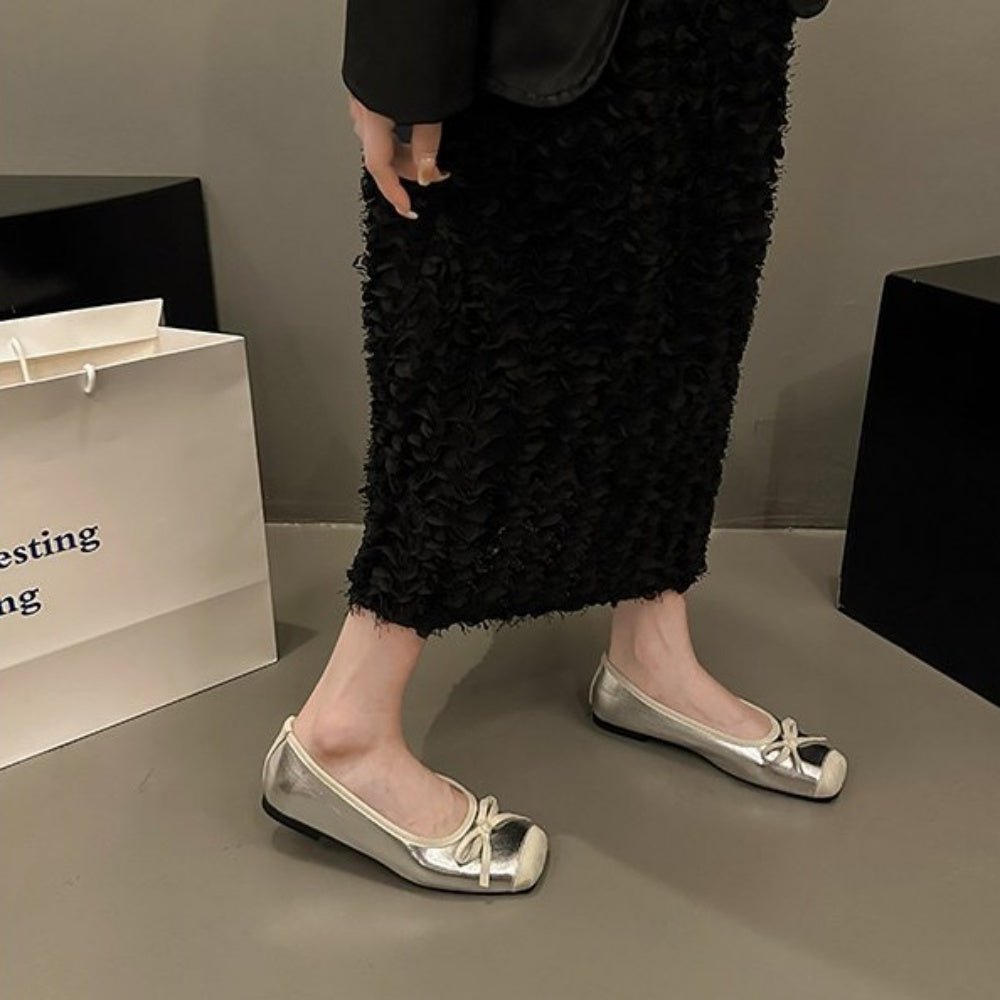 スクエアトゥーリボンパンプス|オフィスカジュアル レディース 通販【ミレジェネ】