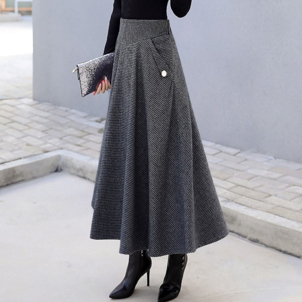 千鳥柄ハイウエストスカート|オフィスカジュアル レディース 通販【ミレジェネ】