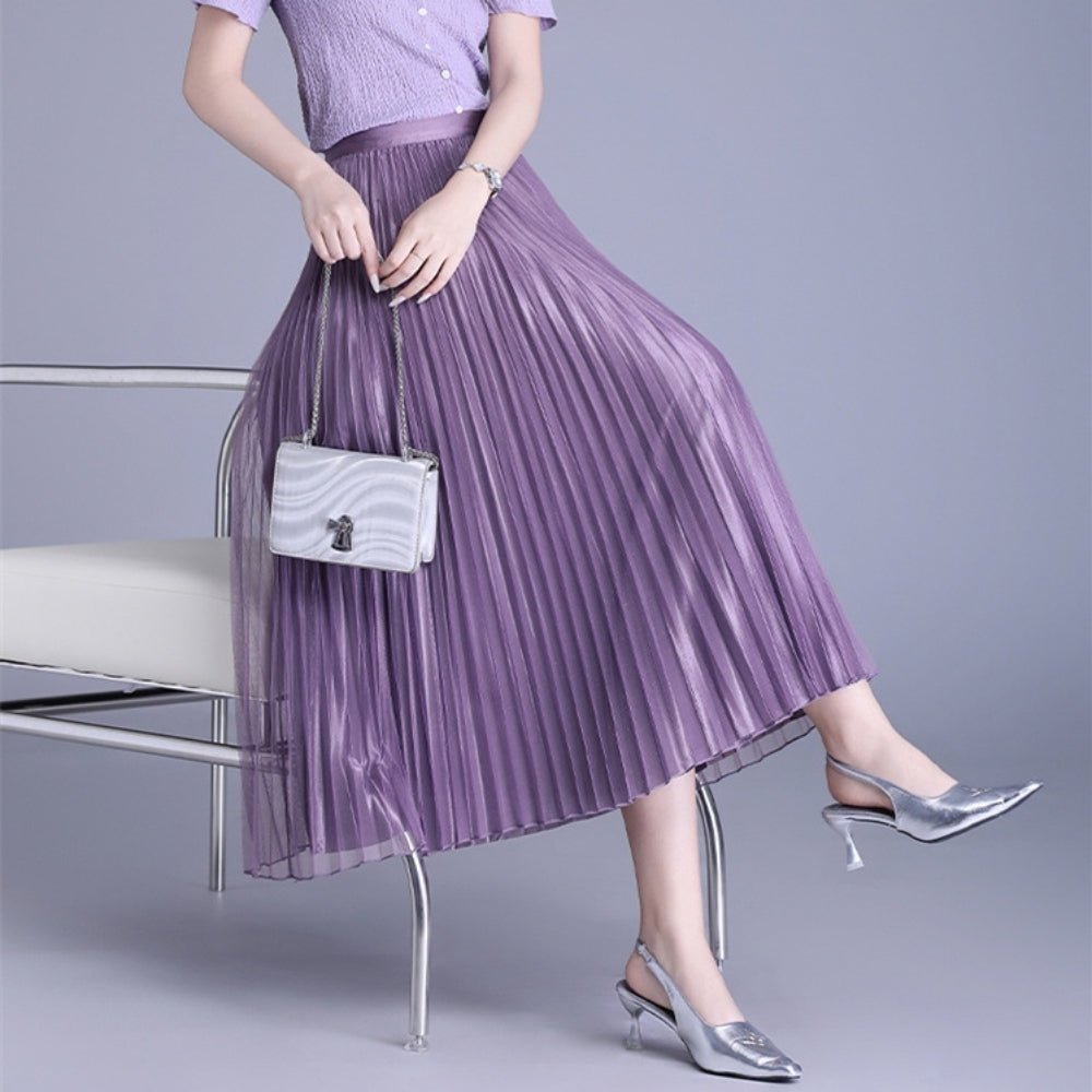 ミモレ丈シフォンプリーツスカート|オフィスカジュアル レディース 通販【ミレジェネ】