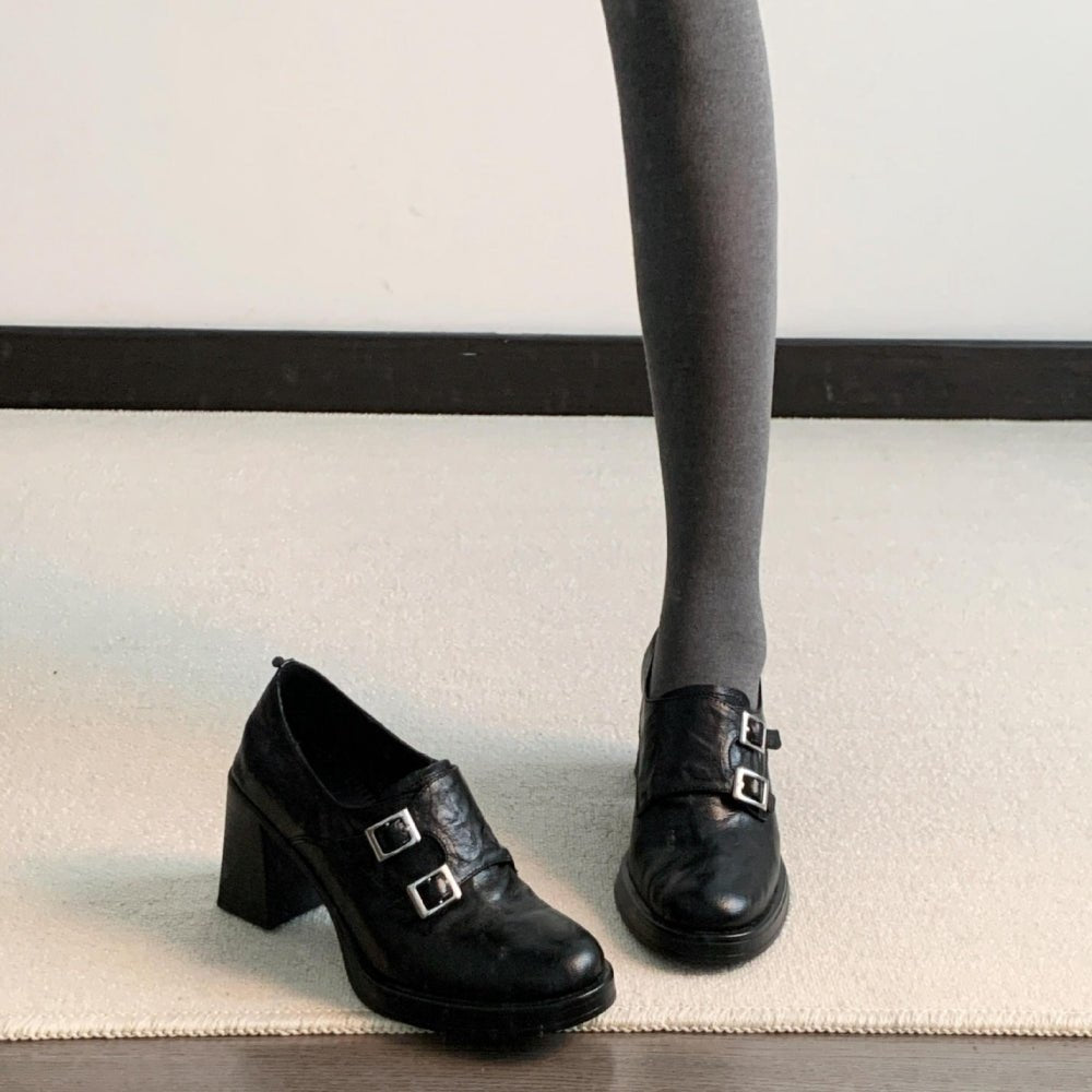 モンクストラップ太ヒールシューズ|オフィスカジュアル レディース 通販【ミレジェネ】