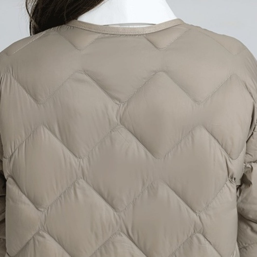 ラウンドネックミドル丈ダウンジャケット|オフィスカジュアル レディース 通販【ミレジェネ】