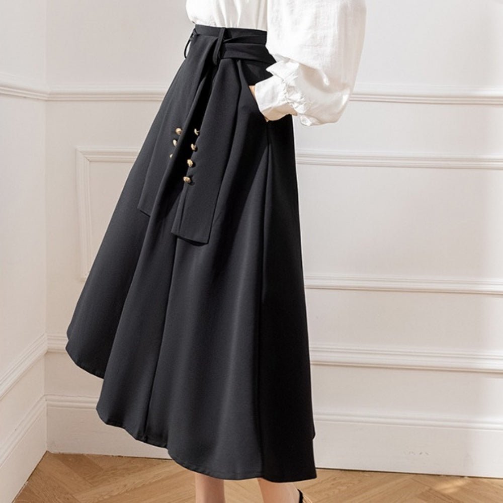 ウエストリボンフレアスカート|オフィスカジュアル レディース 通販【ミレジェネ】