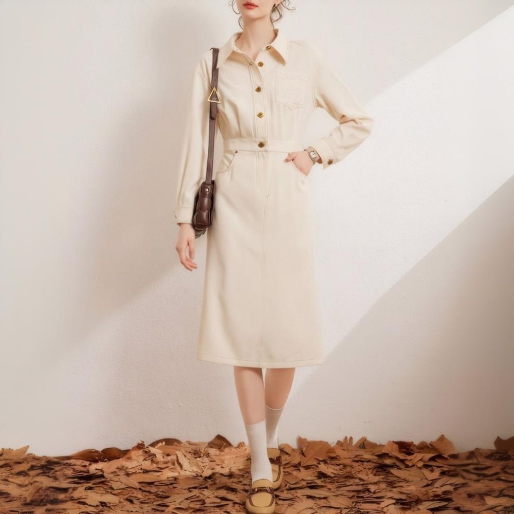 ウエストスリムシャツワンピース|オフィスカジュアル レディース 通販【ミレジェネ】