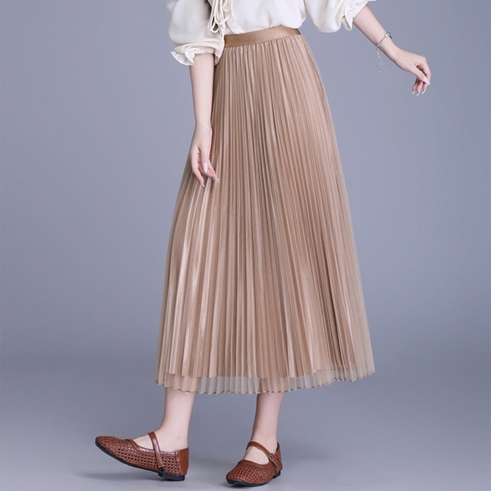 ミモレ丈シフォンプリーツスカート|オフィスカジュアル レディース 通販【ミレジェネ】