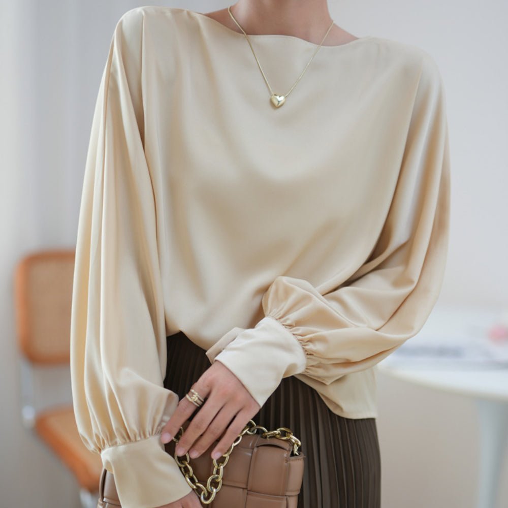 ランタンスリーブラウンドネックブラウス|オフィスカジュアル レディース 通販【ミレジェネ】