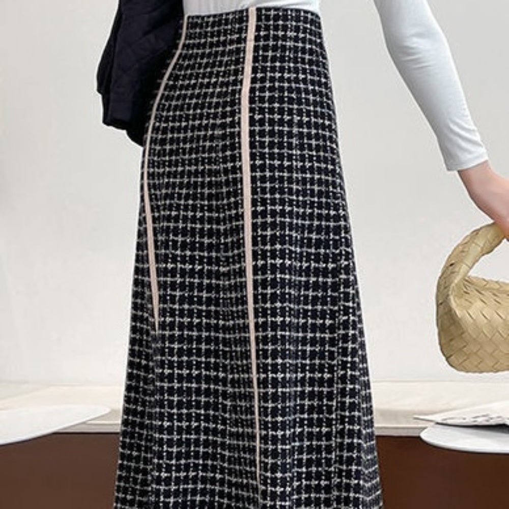 ライン入チェックスカート|オフィスカジュアル レディース 通販【ミレジェネ】