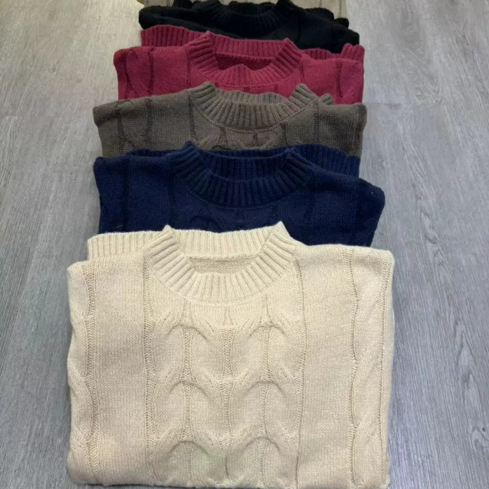 ケーブル編みゆったりニット|オフィスカジュアル レディース 通販【ミレジェネ】