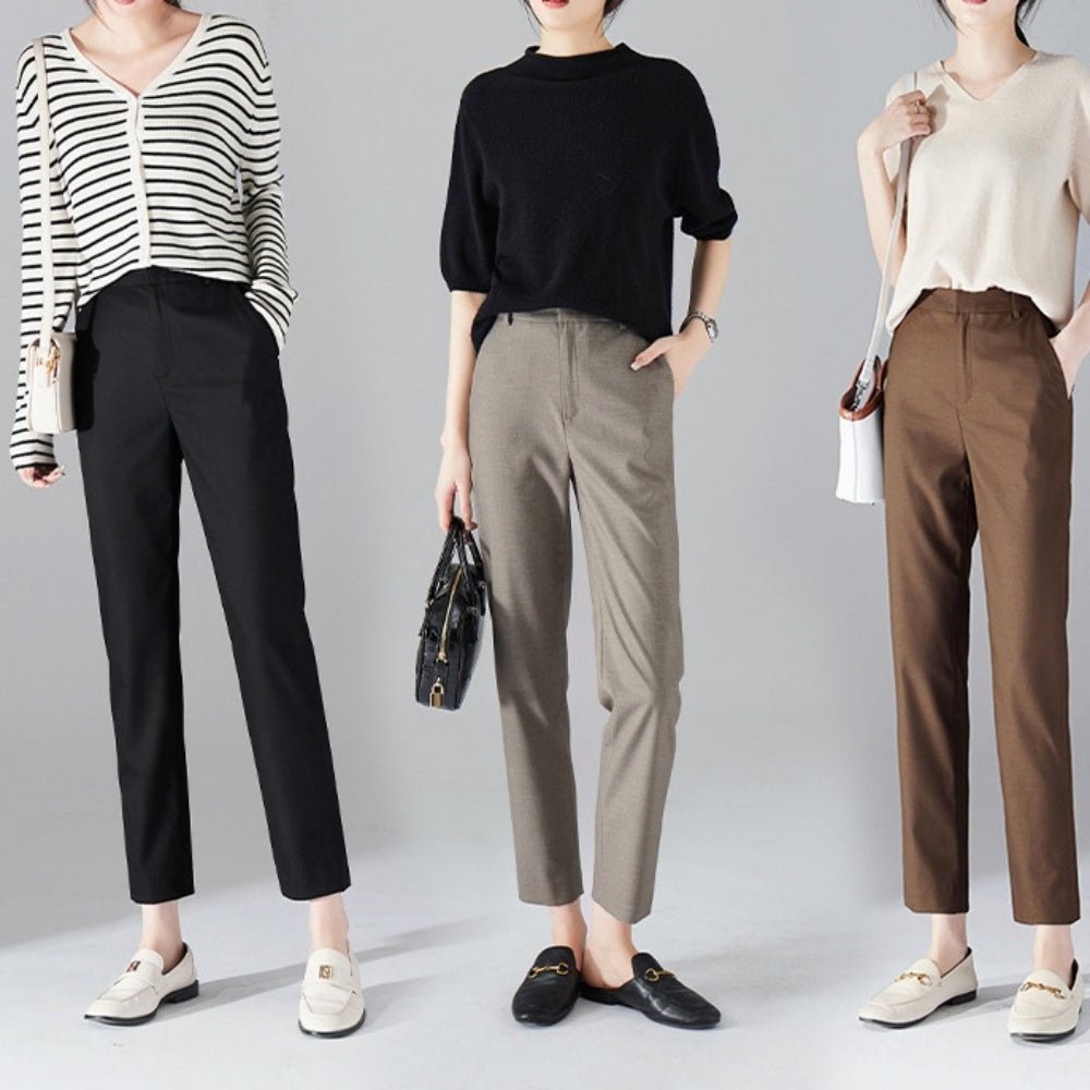 ハイウエストスリムクロップドパンツ|オフィスカジュアル レディース 通販【ミレジェネ】