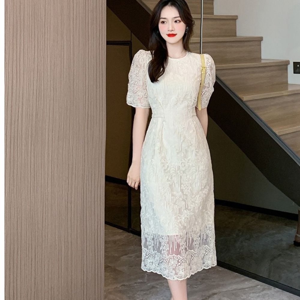 総レースロングワンピース|オフィスカジュアル レディース 通販【ミレジェネ】