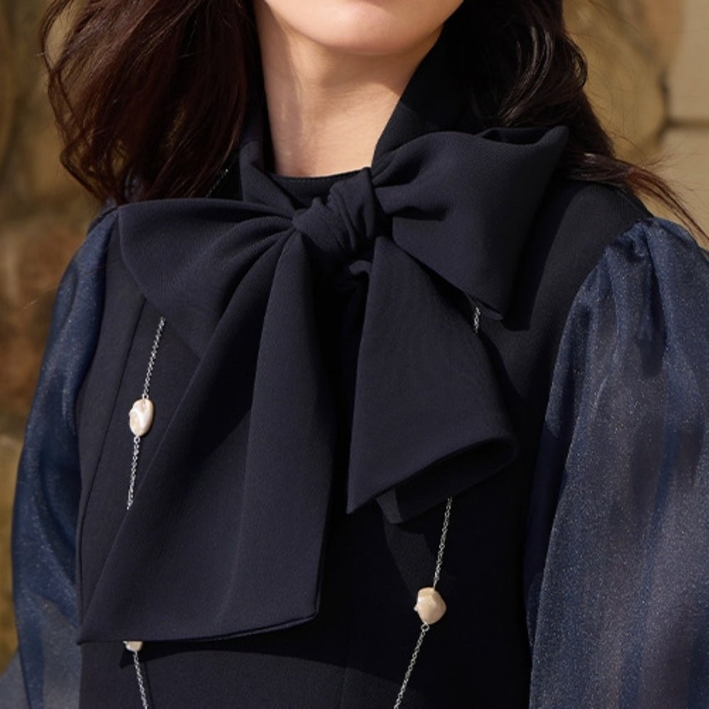 パフスリーブリボンセットアップ|オフィスカジュアル レディース 通販【ミレジェネ】