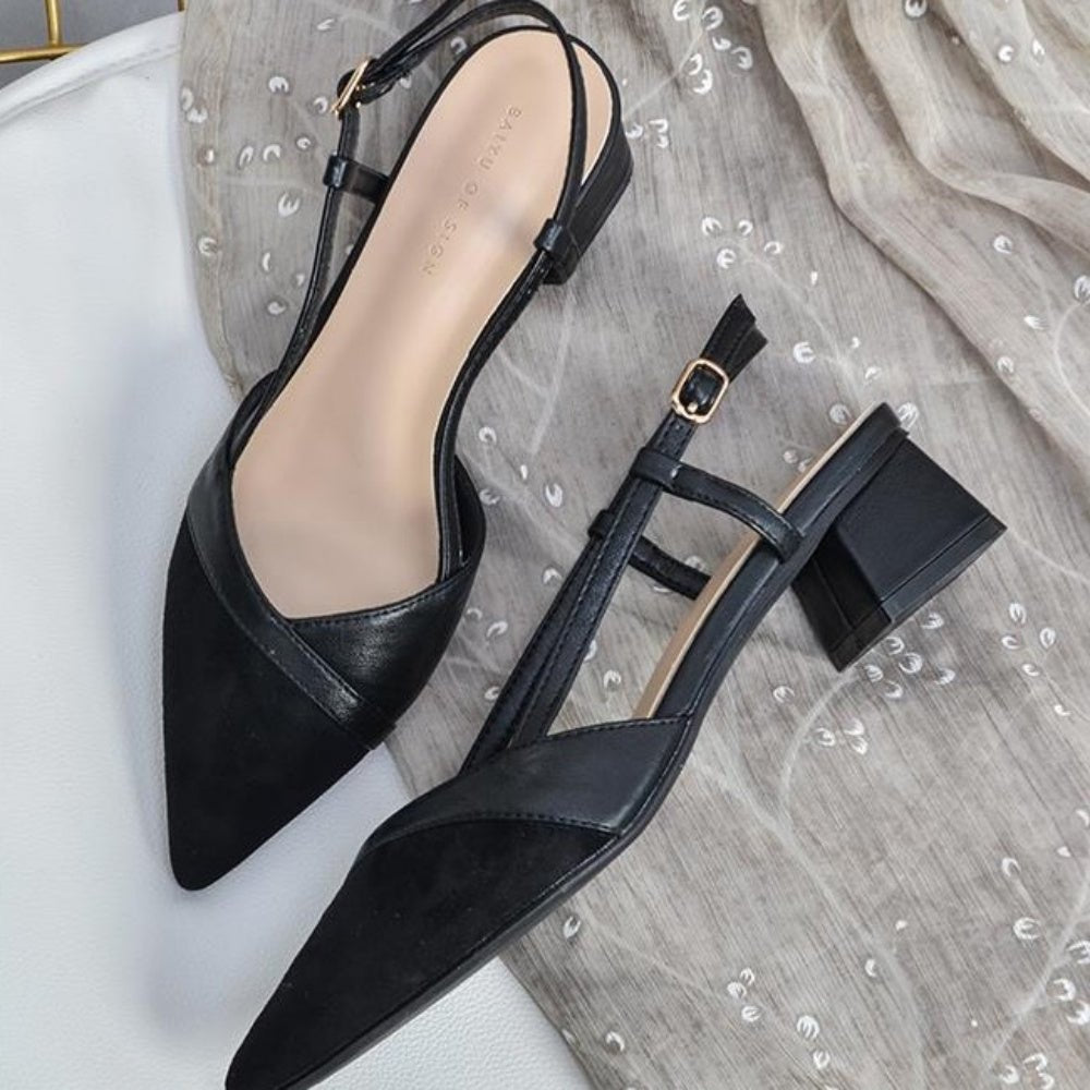 ポインテッドトゥ切り替えデザインパンプス|オフィスカジュアル レディース 通販【ミレジェネ】