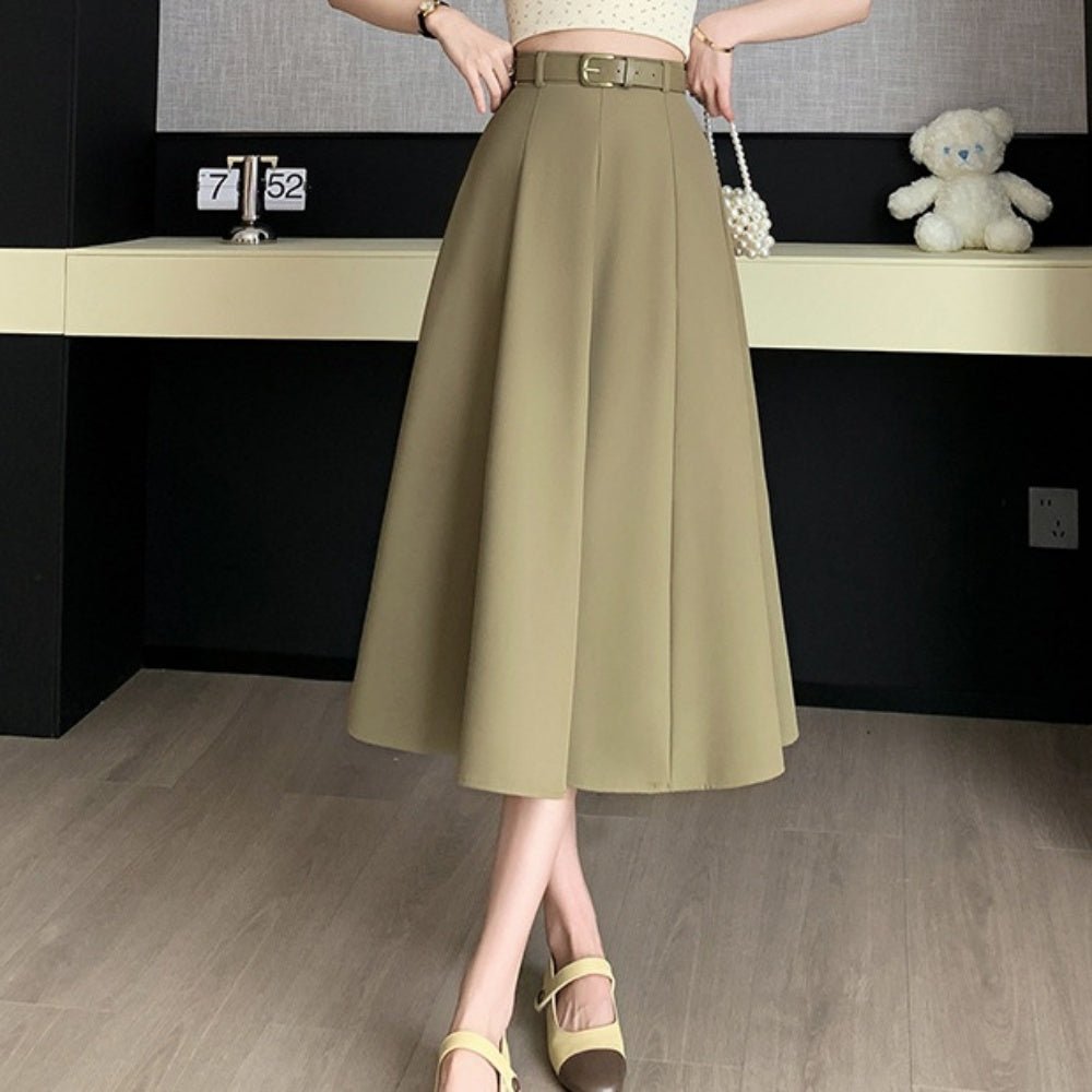ミドル丈ハイウエストスカート|オフィスカジュアル レディース 通販【ミレジェネ】
