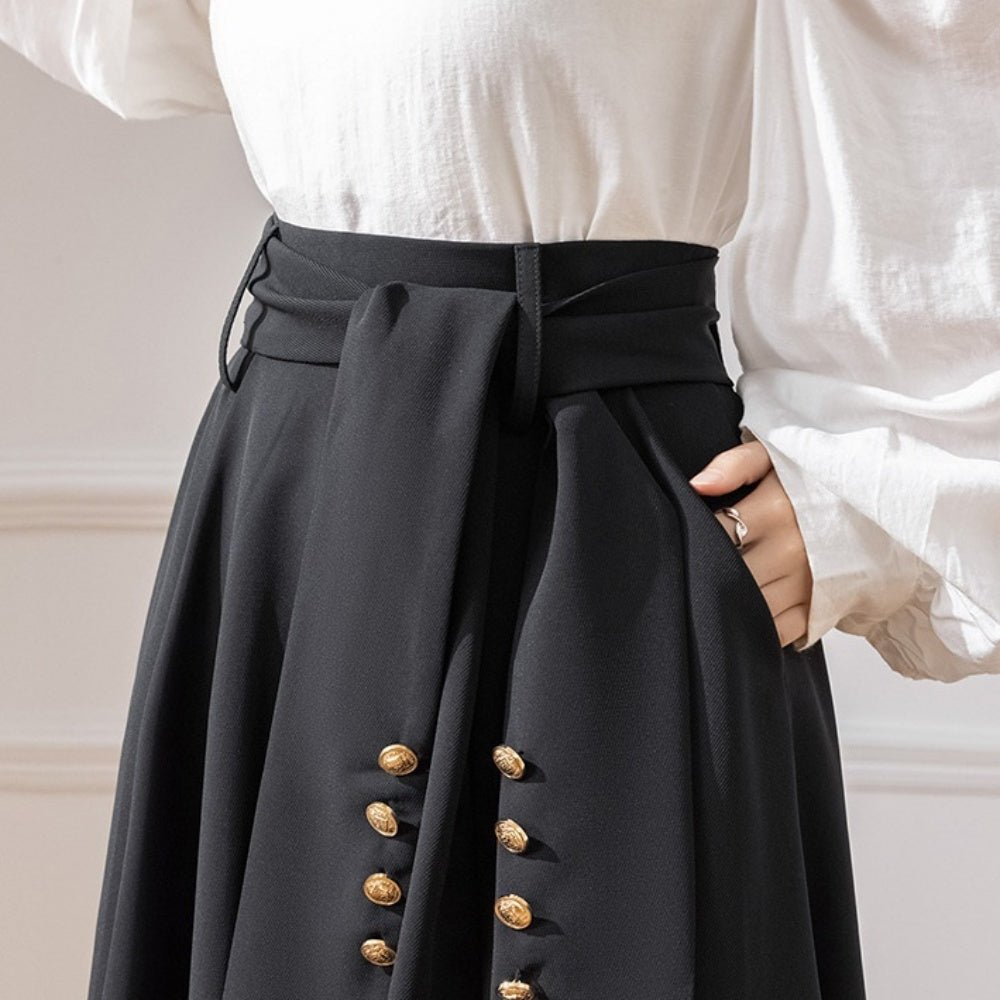 ウエストリボンフレアスカート|オフィスカジュアル レディース 通販【ミレジェネ】