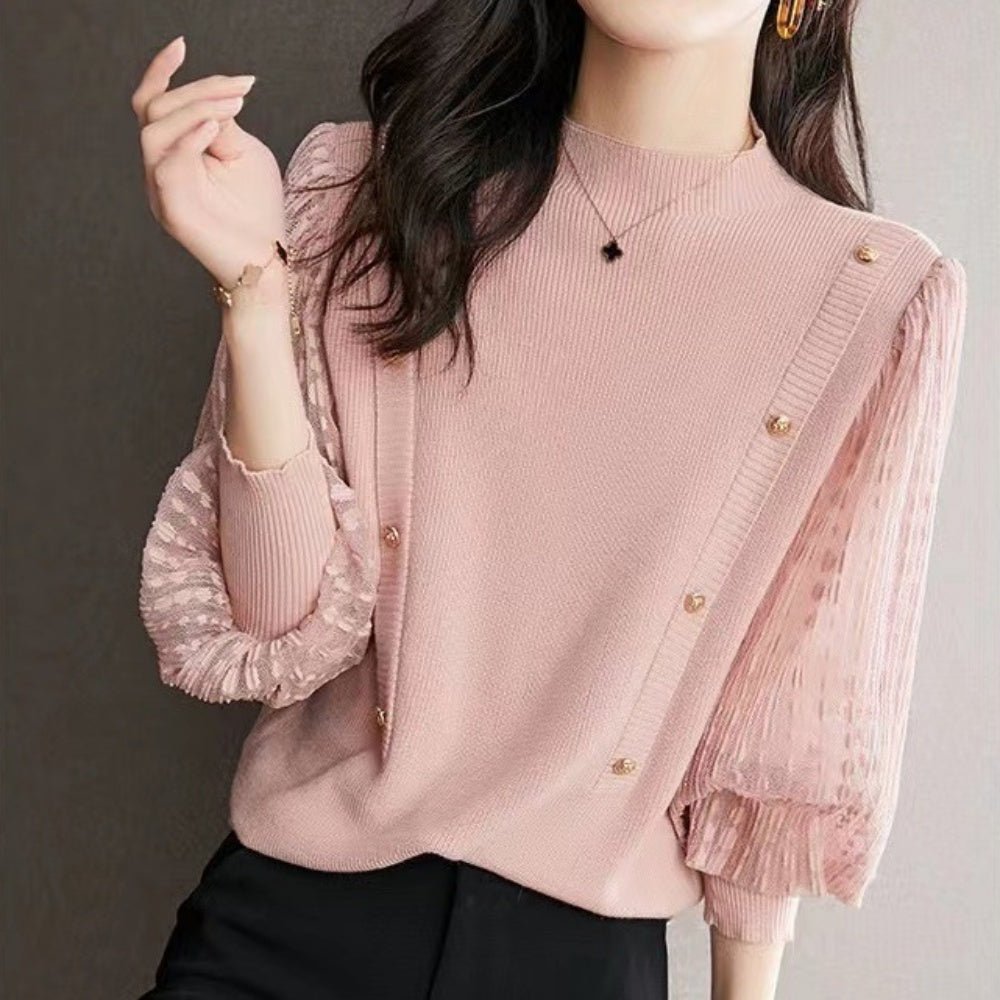 袖切替ハイネックセーター|オフィスカジュアル レディース 通販 Millennial Generation【ミレジェネ】