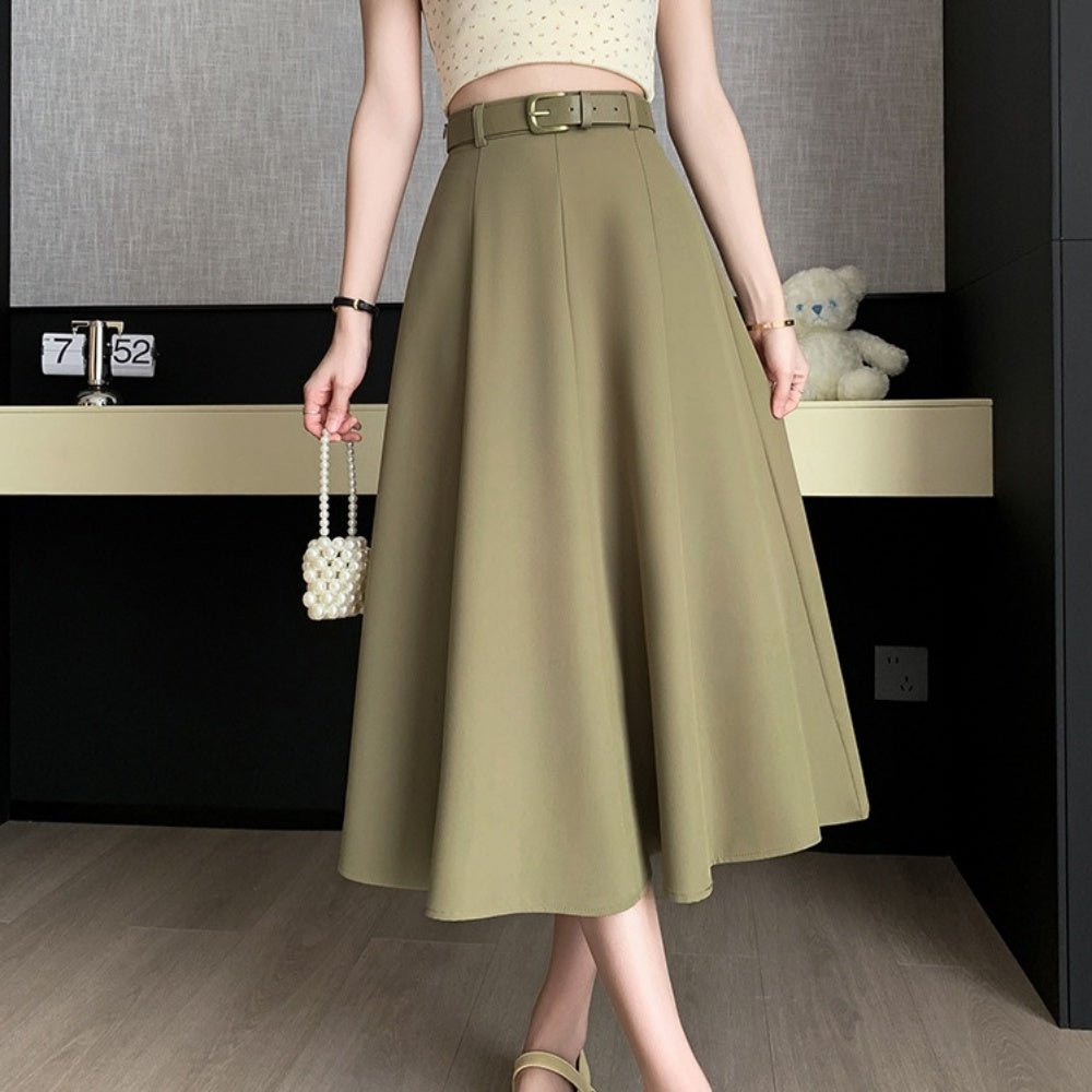 ミドル丈ハイウエストスカート|オフィスカジュアル レディース 通販【ミレジェネ】