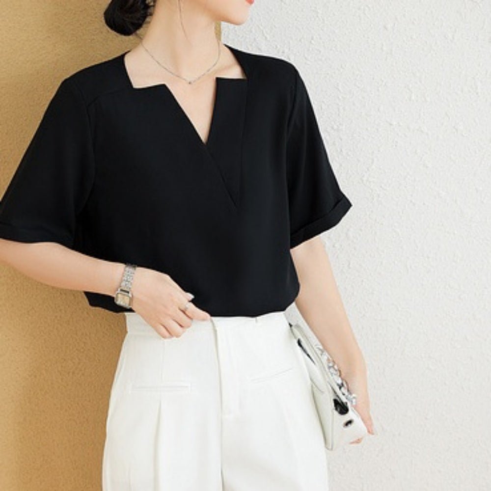 スキッパーカラートップス|オフィスカジュアル レディース 通販【ミレジェネ】