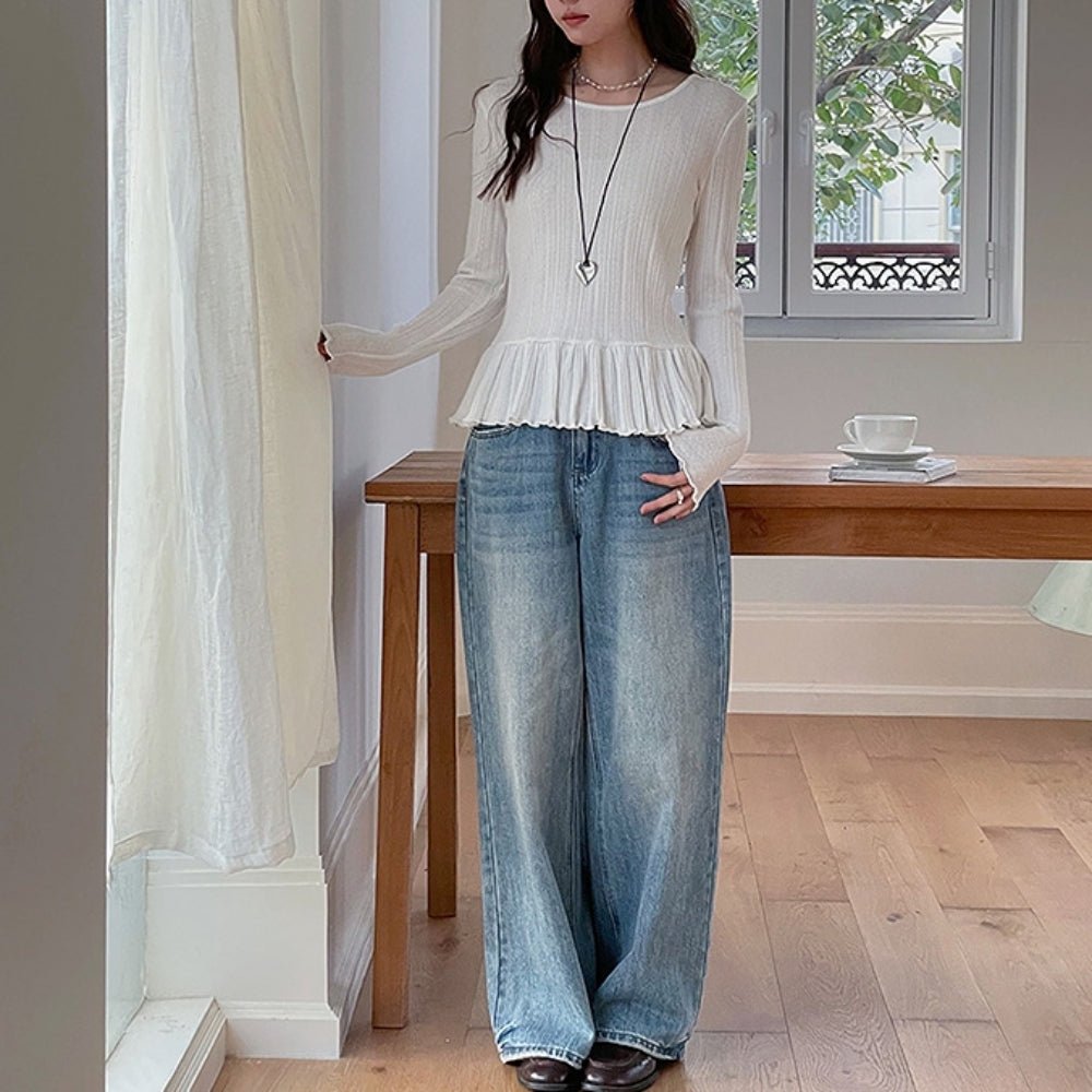 裾フリルカットソートップス|オフィスカジュアル レディース 通販【ミレジェネ】