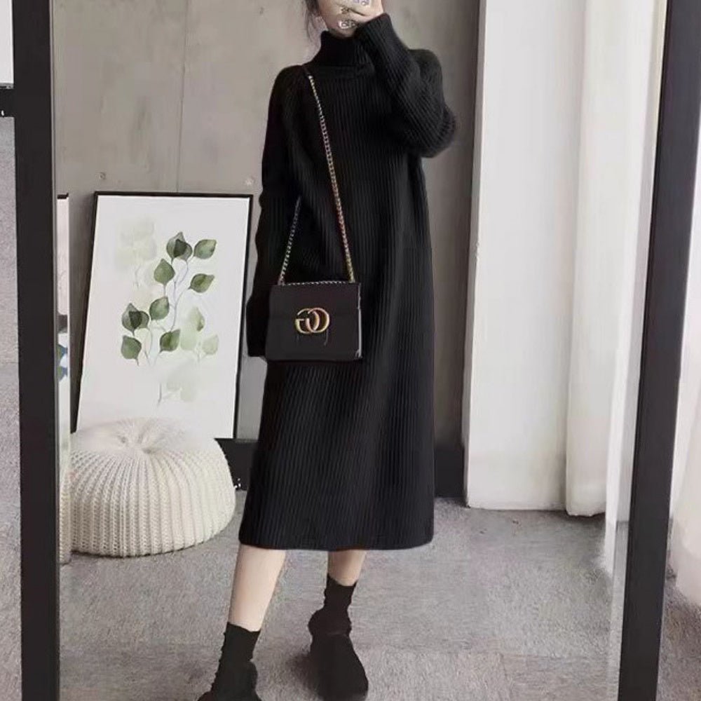 ハイネックロングニットワンピース|オフィスカジュアル レディース 通販【ミレジェネ】