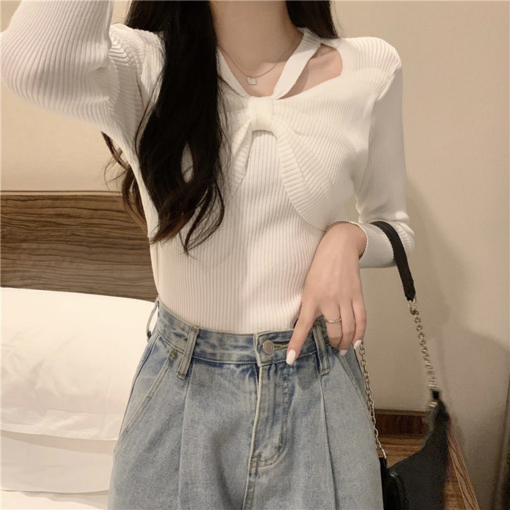 フロントリボンリブカットソー|オフィスカジュアル レディース 通販【ミレジェネ】