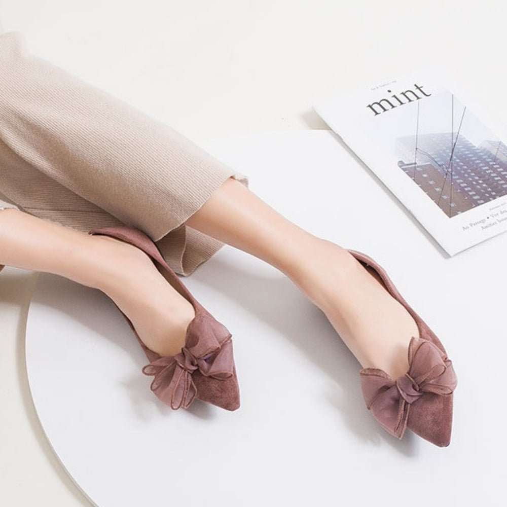 オーガンジーリボンフラットパンプス|オフィスカジュアル レディース 通販【ミレジェネ】