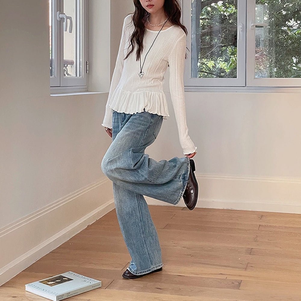 裾フリルカットソートップス|オフィスカジュアル レディース 通販【ミレジェネ】