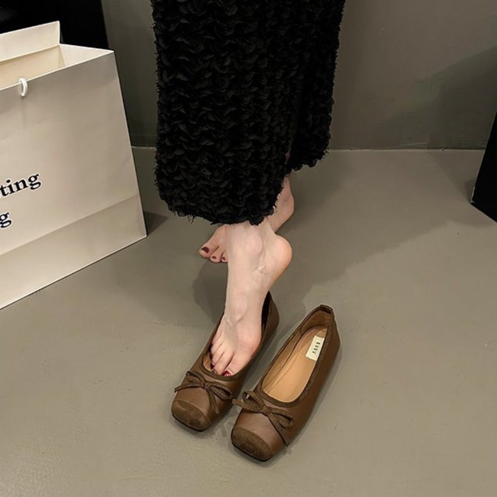 スクエアトゥーリボンパンプス|オフィスカジュアル レディース 通販【ミレジェネ】