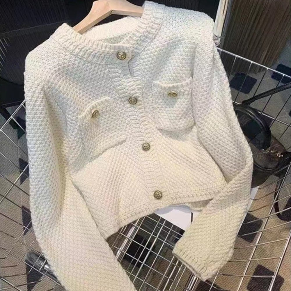 ワッフルニットカーディガン|オフィスカジュアル レディース 通販【ミレジェネ】