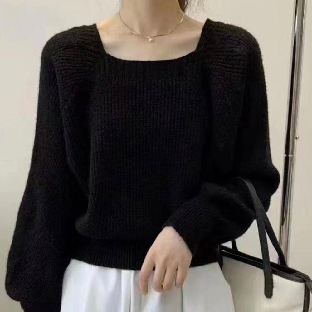 スクエアネックゆったりニットトップス|オフィスカジュアル レディース 通販【ミレジェネ】